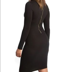 Midi black mock neck dress